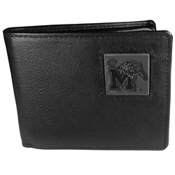 Memphis Tigers Leather Bi-fold Wallet Packaged in Gift Box