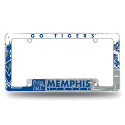 Memphis Tigers Primary 12" x 6" Chrome All Over Automotive License Plate Frame