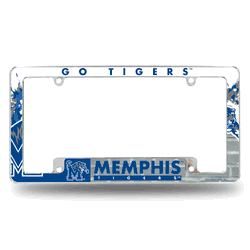 Memphis Tigers Primary 12" x 6" Chrome All Over Automotive License Plate Frame for Car/Truck/SUV
