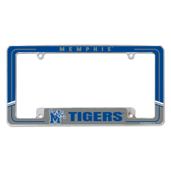 Memphis Tigers Two-Tone 12" x 6" Chrome All Over Automotive License Plate Frame