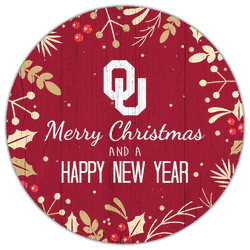 Merry Christmas & New Year 12in Circle Sign