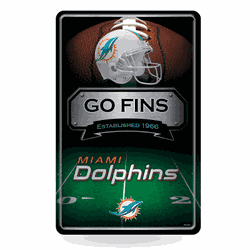 Miami Dolphins  11" x 17" Metal Home Dcor Sign