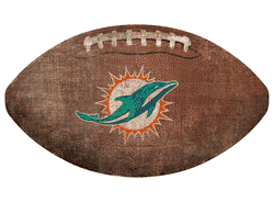 Miami Dolphins 12" Football Shaped Sign