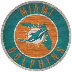 Miami Dolphins 12 in. Circle w/ State Sign