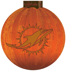 Miami Dolphins 12 in. Halloween Pumpkin Sign