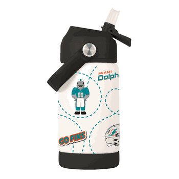Miami Dolphins 12oz Mascot SS Kids Bottle