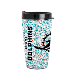 Miami Dolphins 16oz Terrazzo Dbl Wall Clear Tumbler