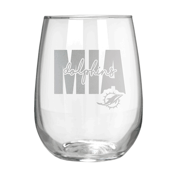 Miami Dolphins 17oz Stemmless Wine Glass