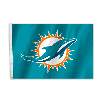 Miami Dolphins 2 Ft. X 3 Ft. Flag W/Grommetts