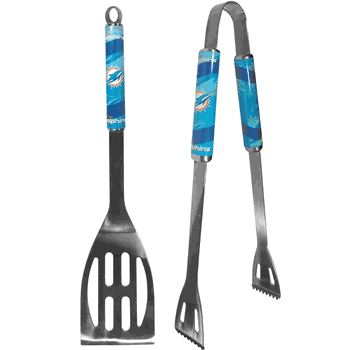 Miami Dolphins 2 pc Steel BBQ Tool Set