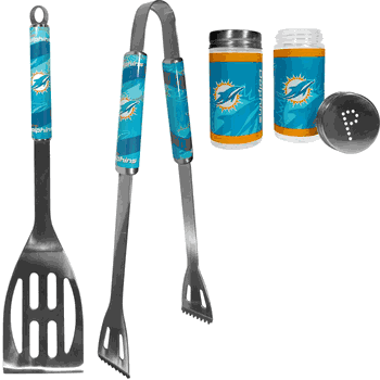 Miami Dolphins 2pc BBQ Set with Tailgate Salt & Pepper Shakers