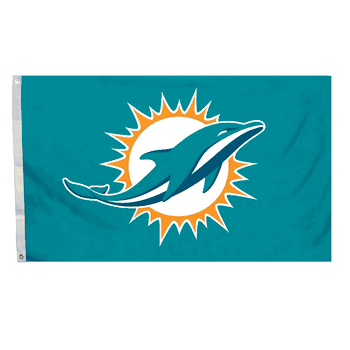 Miami Dolphins 3 Ft. X 5 Ft. Flag W/Grommetts