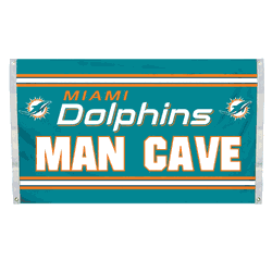 Miami Dolphins 3 Ft. x 5 Ft. Man Cave Flag  w/ 4 Grommets