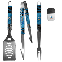 Miami Dolphins 3 pc BBQ Set and Chip Clip