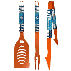 Miami Dolphins 3 pc Color BBQ Tool Set