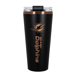 Miami Dolphins 32oz Black and Copper Big Slim with Straw