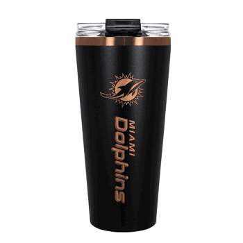 Miami Dolphins 32oz Black and Copper Big Slim with Straw