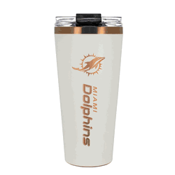 Miami Dolphins 32oz Crme and Copper Big Slim Tumbler with Straw