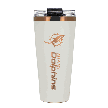 Miami Dolphins 32oz Crme and Copper Big Slim Tumbler with Straw