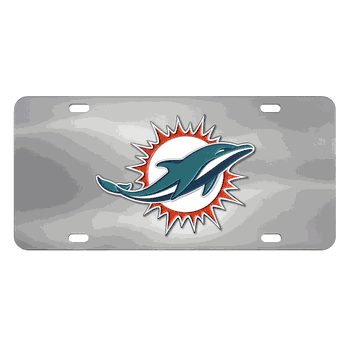Miami Dolphins 3D Stainless Steel License Plate
