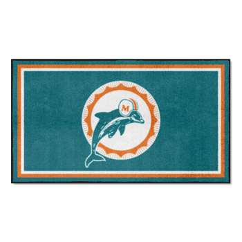 Miami Dolphins 3ft. x 5ft. Plush Area Rug, NFL Vintage