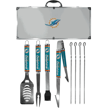 Miami Dolphins 8 pc Logo BBQ Set