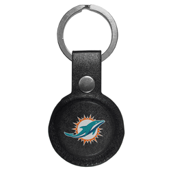 Miami Dolphins AirTag Compatible Leather Key Chain