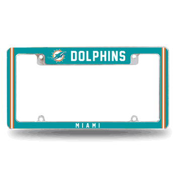 Miami Dolphins Alternate Design All Over Chrome Frame
