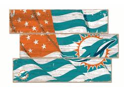 Miami Dolphins American Flag 3 Plank