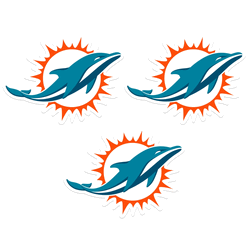 Miami Dolphins Auto Decal 3 Pack
