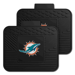Miami Dolphins Back Seat Car Utility Mats - 2 Piece Set