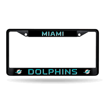 Miami Dolphins  Black Chrome Frame with Plastic Inserts 12