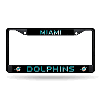 Miami Dolphins Standard Black Chrome Frame with Plastic Inserts 12