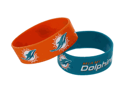 Miami Dolphins Bracelets 2 Pack Wide