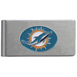 Miami Dolphins Brushed Metal Money Clip