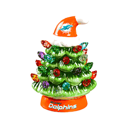 Miami Dolphins Christmas Tree 4 Inch LED Tabletop