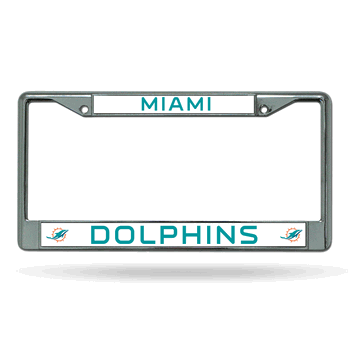 Miami Dolphins Standard Chrome Frame with Plastic Inserts 12