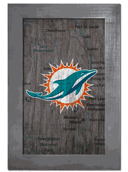 Miami Dolphins City Map 11x19 Sign