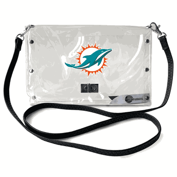 Miami Dolphins Clear Envelope Purse STRAP