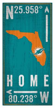 Miami Dolphins Coordinate 6x12 Sign