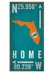 Miami Dolphins Coordinate 6x12 Sign