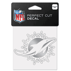 Miami Dolphins Decal 4x4 Perfect Cut Metallic Silver