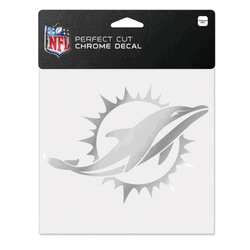 Miami Dolphins Decal 6x6 Perfect Cut Chrome