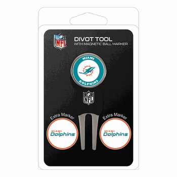 Miami Dolphins Divot Tool Pack - Signature tool w/ 3 markers