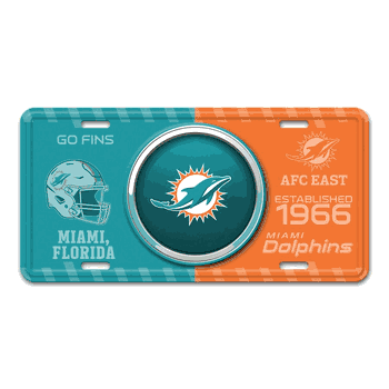 Miami Dolphins Embossed Metal License Plate