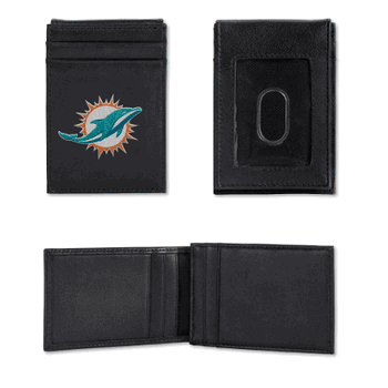Miami Dolphins  Embroidered Front Pocket Wallet - Slim/Light Weight