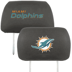 Miami Dolphins Embroidered Head Rest Cover Set - 2 Pieces