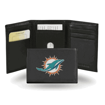 Miami Dolphins  Embroidered Tri-fold Wallet