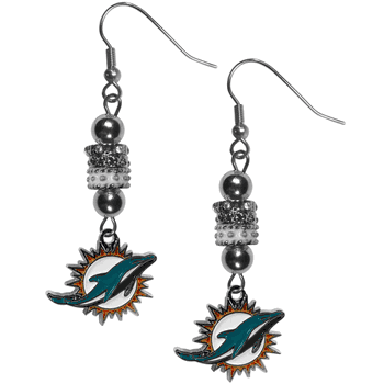 Miami Dolphins Euro Bead Earrings