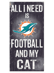 Miami Dolphins Football and My Cat 6x12 Sign